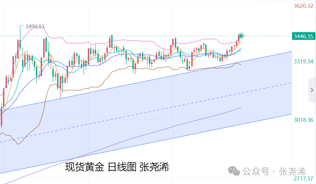 张尧浠：金价反弹目标如期触及、今日关注阻力回撤风险